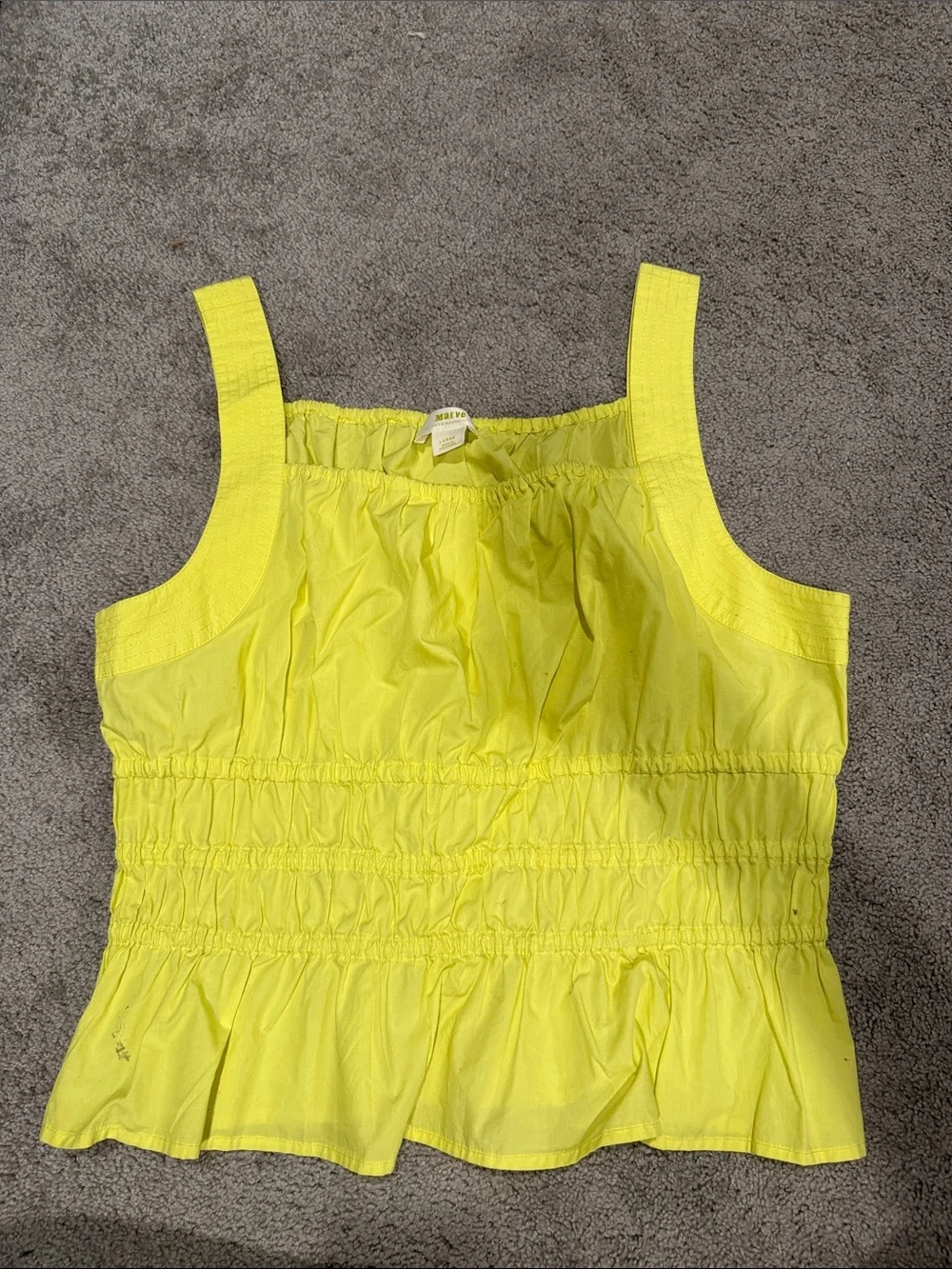 Bright Yellow Smocked Ruffle Tank Top - Picture 1 of 1